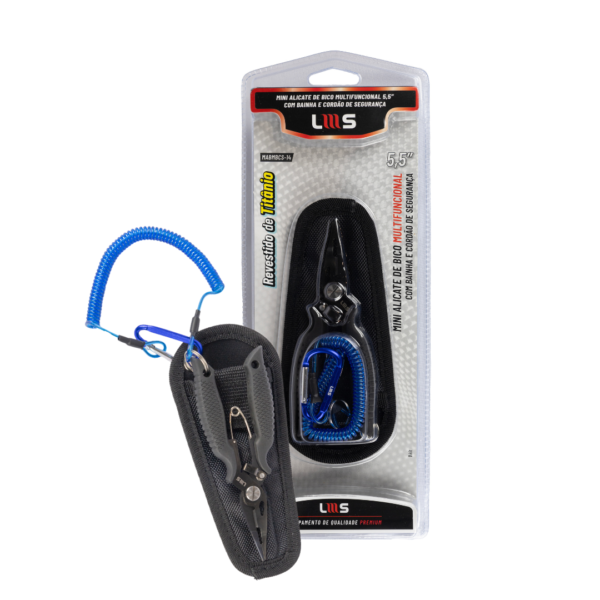 MINI ALICATE DE BICO MULTIFUNCIONAL 5,5" COM BAINHA E CORDÃO DE SEGURANÇA
